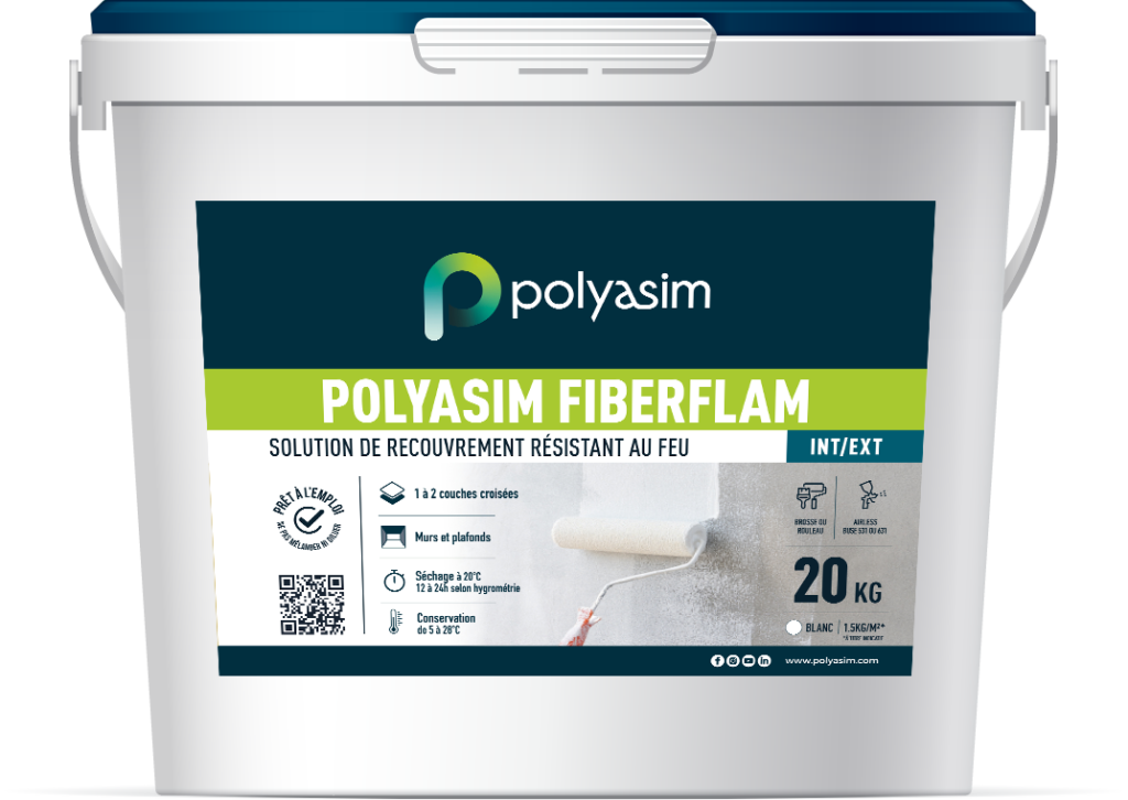 Seau Polyasim Fiberflam, solution de recouvrement résistante au feu